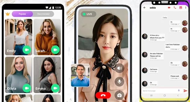 X Sexy Live Video Call & Chat App Mockup